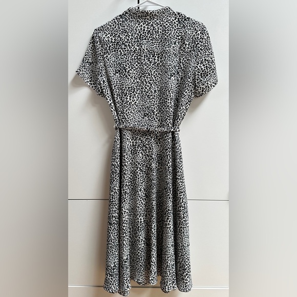 Nanette Lepore - animal leopard print midi tie-waist short sleeve dress 8 - Picture 4 of 7